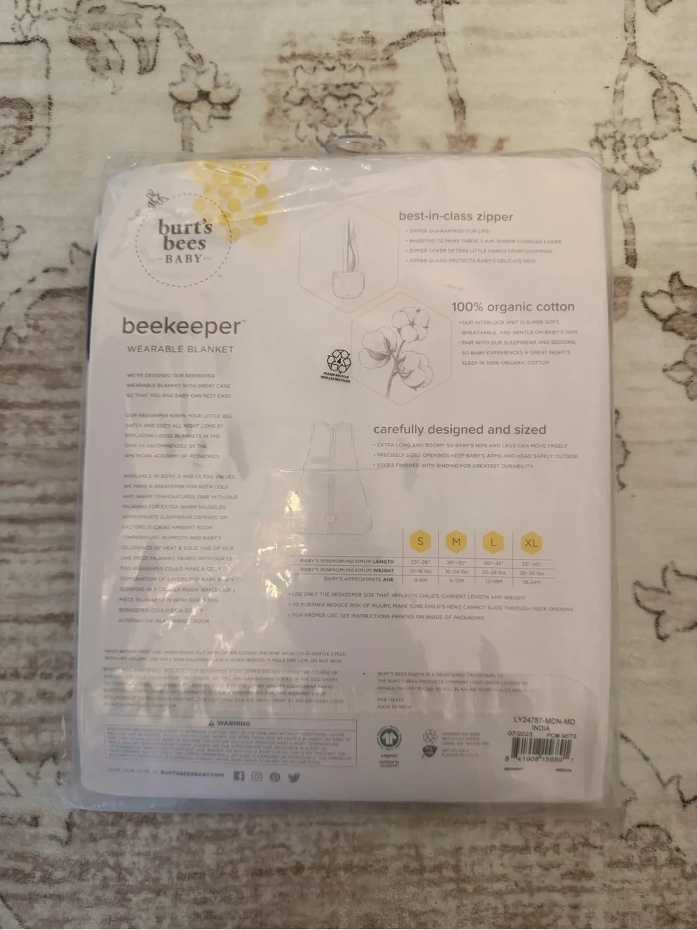 Burt's Bees Baby Beekeeper Wearable Blanket sleep sack